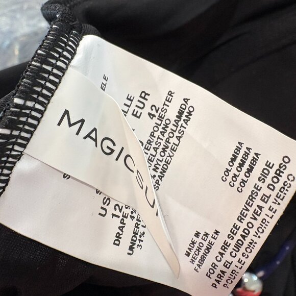 Magicsuit by Miraclesuit Louise Blueprint Swimsuit 1-PC Black & Blue Size 12 NEW - Picture 9 of 9